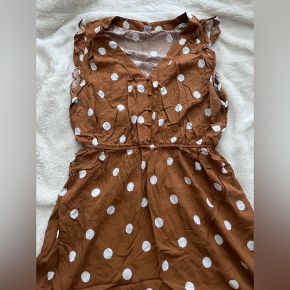 Burnt orange Polka dot dress - Picture 2 of 3